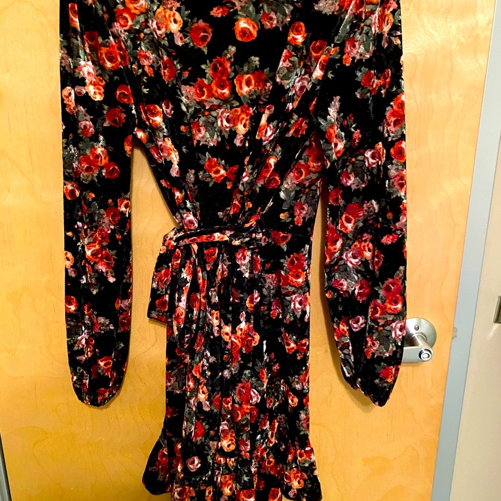 Free people floral velvet wrap dress - Picture 5 of 5
